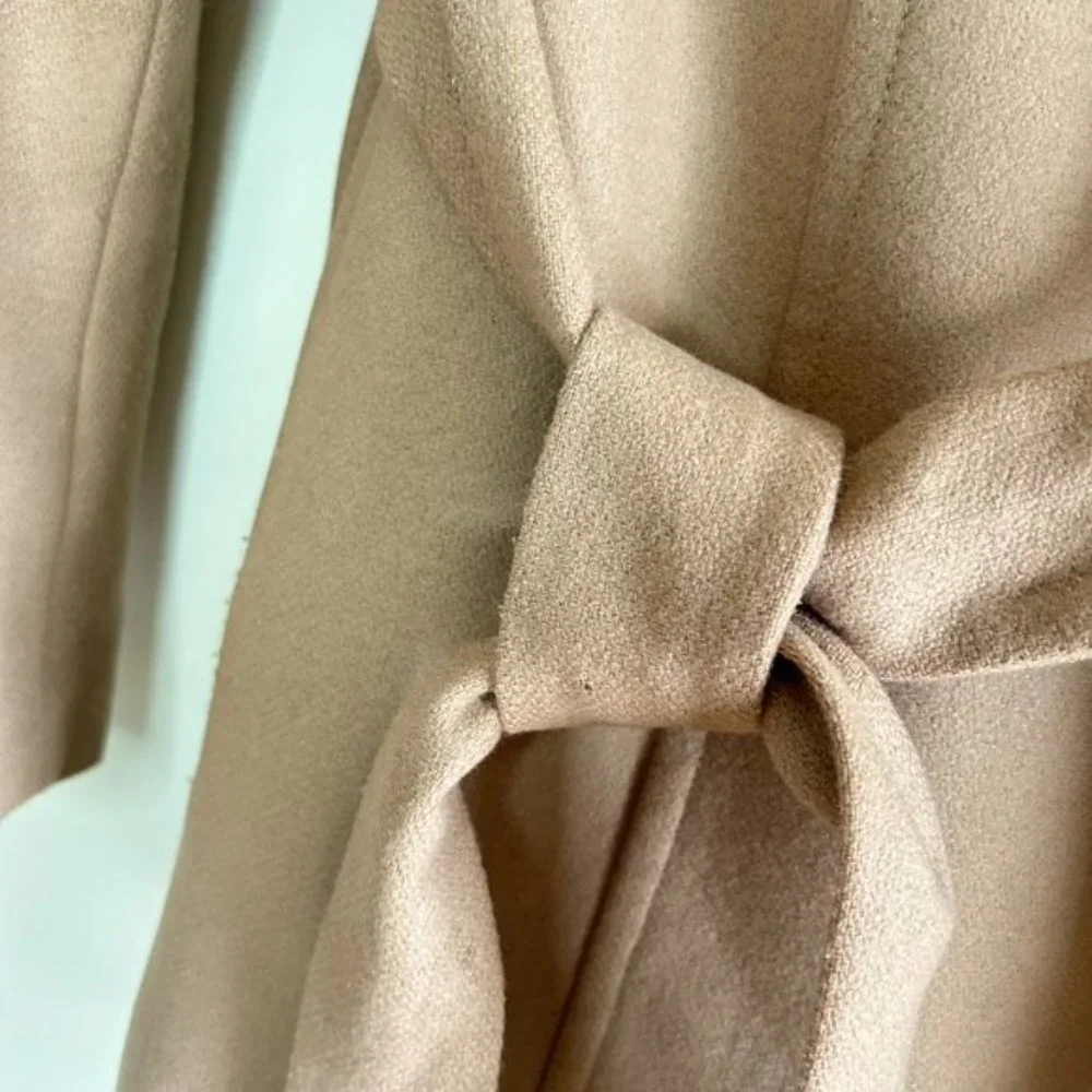 Ted Baker Rytaa Light Pink Short Belted Wool Pea Coat sz 3 - Picture 5 of 11